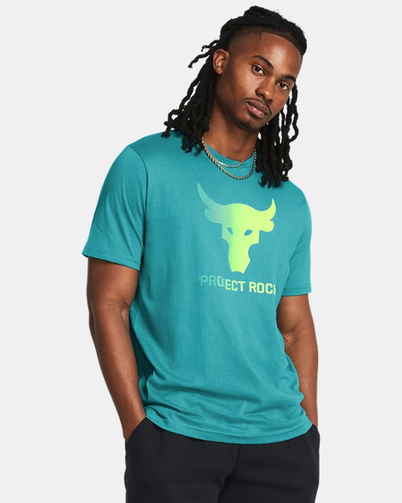 Men's Project Rock Payoff Graphic Short Sleeve in Blue image number 0